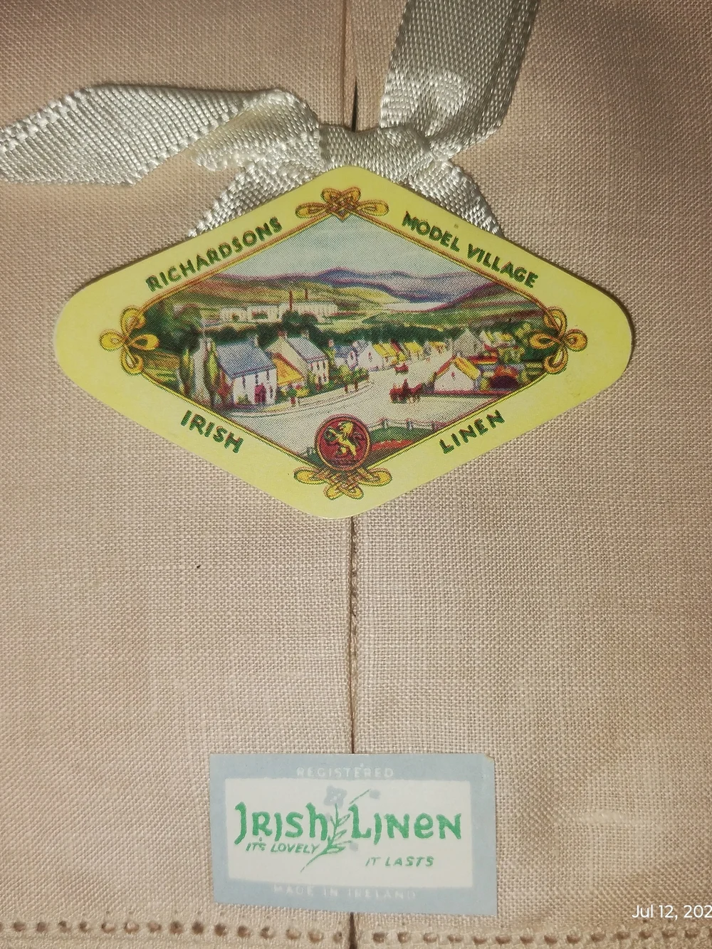 Vintage Richardson's Irish Linen 6 Piece Hemstitch Napkins In Original Box
